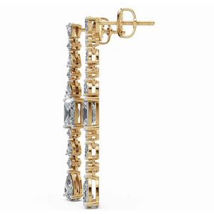 Boucles d'oreilles de créateur exclusives en or 14 carats, Artemisia Radiance, taille poire et ronde, bijoux de laboratoire, vente en gros - Product Image 2