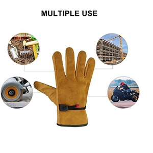 ถุงมือทำงานหนังแพะของผู้ชายราคาถูกทนทานต่อการฉีกขาดระบายอากาศได้ปลอดภัยสำหรับใช้งานกลางแจ้งและธุรกิจ - Product Image 5