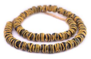 Serpiente de cascabel veneciana antigua cristal Murano y cuentas de vidrio negro amarillo serpiente checa fabricación de joyas al por mayor a granel - Product Image 2