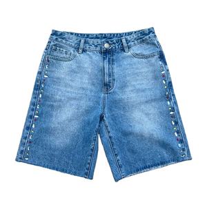 Prix ajustable – Short homme en toile respirante et légère, orné de strass, anti-plis, qualité supérieure, avec cordon de serrage, style urbain - Product Image 1
