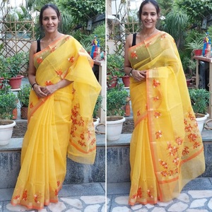 Ropa y accesorios Sari de seda Kota Doriya auténtico indio y pakistaní para niñas Uso de ropa de oficina de la India - Product Image 3