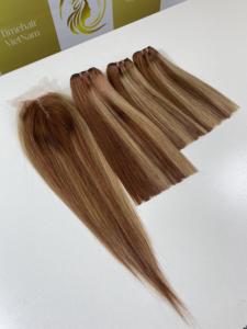 Venta al por mayor Bonestraight Vietnam Paquetes y Pelucas de Cabello Humano con Super Doble Dibujado Virgen HD Encaje Cierre Suizo Color Piano - Product Image 5