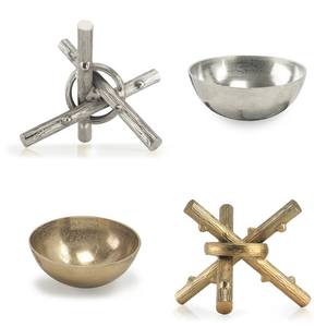 Support en bois de cerf en métal bol de service décoratif décor à la maison centre de table plat de bonbons aux fruits argent or - Product Image 3