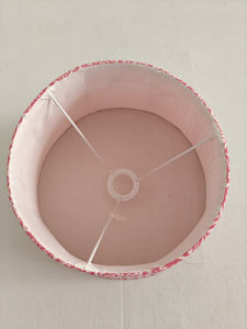 Handcrafted Industrial Pleated <b>Lampshade</b> Elegant <b>White</b> & Red Bohemian Pattern Unique Home Decor Accent for Bedroom Living Room - Product Image 4