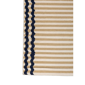 Alfombras de Lana Tejidas Planas Doradas Alhambra con Rayas para Uso Doméstico-ADWL-13291 - Product Image 4