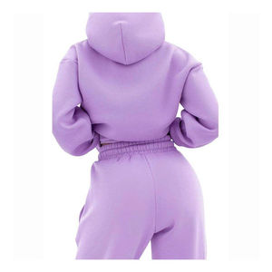 Survêtements de sport thermiques d'hiver pour hommes, de haute qualité, personnalisés, coupe ajustée, avec fermeture éclair, à capuche, 100% coton, effet délavé - Product Image 2