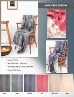 DAFNI BIG PAZAR Couvre-lit en suède tissé jacquard uni teint 100% coton respirant avec pompons 200x230cm, Plaid Piqué