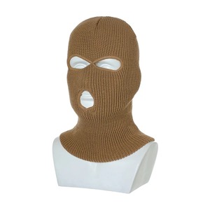 Venta al por mayor precio de fábrica personalizado máscara de esquí de invierno para adultos polar de punto pasamontañas sombrero a prueba de viento cara de punto deportes Digital - Product Image 1