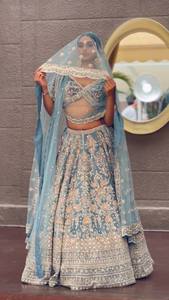 Designer party Wear Lehenga With 4 meter <b>flared</b> Fox Georgette <b>Sequins</b> Embroidered Work - Product Image 5