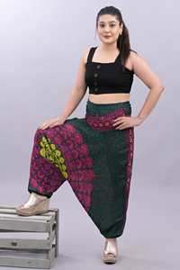 Pantalon sarouel en coton fait à la main pour femmes pantalon de plage solide été ample Baggy pantalon de Yoga décontracté grande taille pantalon de pyjama - Product Image 2