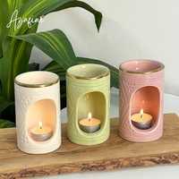 Diffuseur d'huiles essentielles en céramique, brûleur d'encens, chauffe-bougie électrique/non électrique, lampe à parfum, fait main, écologique