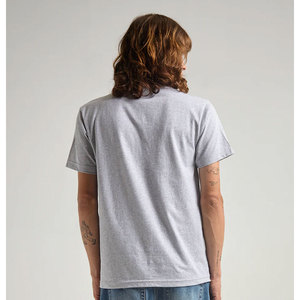 T-shirt basique en coton épais pour hommes, manches courtes, col rond, haut uni, taille normale, grande et grande - Product Image 3