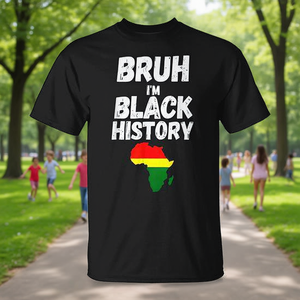 T-shirt à manches courtes pour garçons, col rond, en coton, design éducatif, sur le thème de la conscience du patrimoine afro-américain - Product Image 3