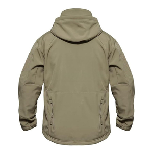 Chaqueta de concha suave de trabajo desmontable con capucha de invierno de fábrica para hombres y mujeres Material de poliéster/nailon a prueba de viento - Product Image 3