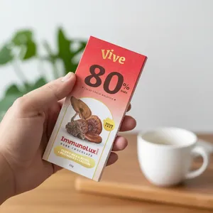 วีฟ อิมมูโนลักซ์ ช็อกโกแลตดาร์ก 80% ไร้น้ำตาล ผสมเห็ดไทเกอร์มิลค์และเห็ดหลินจือ ฮาลาล ชนิดก้อน (55 กรัม) อายุการเก็บรักษา 12 เดือน - Product Image 3