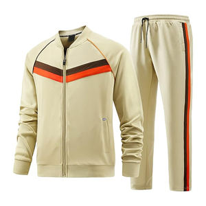 Survêtement en polyester pour homme, fermeture éclair, ensemble complet, respirant, léger, décontracté, jogging, tenue de sport - Product Image 1