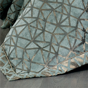 Ensemble de couvre-lit Guzide ELIZ 4 pièces classique turquoise 100% chenille tissé à rayures teintées, lavable, anti-acariens, taille King Size, pour la maison - Product Image 5