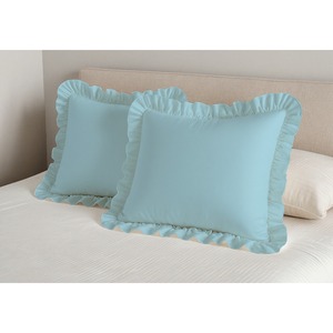 ปลอกหมอนผ้าโพลีคอตตอนสีน้ำเงิน ขนาด 50x70 ซม. แบบจีบระบาย ปิดด้วยผ้าแบบซองจดหมาย ผ้าเรียบสีพื้น รูปทรงสี่เหลี่ยมผืนผ้า สำหรับโรงแรม โรงพยาบาล และใช้ในบ้าน - Product Image 2