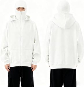 Sudadera con capucha de esquí para hombre, impermeable, con cremallera, para exteriores, chaqueta de snowboard de caparazón suave, traje de esquí oversize, sudadera térmica cálida - Product Image 2