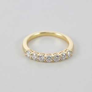 Anillo de Diamantes Cultivados en Laboratorio, Media Eternidad, Apilable, Oro Sólido de 14K, Chapado en Rodio, Minimalista, para Fiesta - Product Image 4