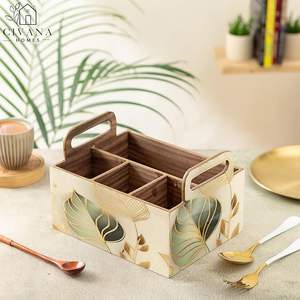 Porte-cuillères en bois imprimé fait main pour l'organisation du comptoir de cuisine, porte-cuillères en bois imprimé décoratif pour cuisine moderne - Product Image 1