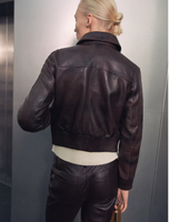 Meilleur blouson bombardier en cuir pour femmes en vente veste pas chère entièrement personnalisée veste en cuir de mouton nappa pour femmes