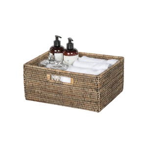 Cesta rectangular de ratán natural, cesta de almacenamiento hecha a mano, venta al por mayor, ecológica, hecha en Vietnam - Product Image 4