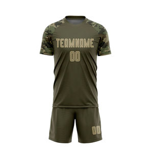 Custom Made Sublimated Breathable Plain Soccer Uniform for <b>Men</b> Latest Design Olive <b>Green</b> Color Slim Fit polyester Soccer Jersey - Product Image 2