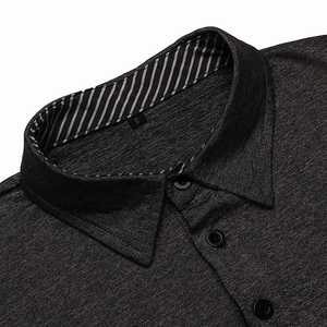 Black Color Pullover Men's Golf Polo Shirt Quick Dry Half Sleeve Pullover <b>Slim</b> Fit Summer Golf Polo Shirt - Product Image 5