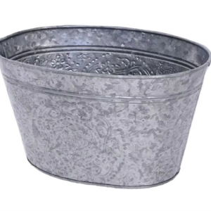 Cesta de maceta galvanizada de diseñador, diseño increíble, decoración de césped, forma ovalada, maceta de flores Vintage a precio de exportación - Product Image 1