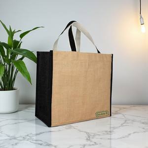 NaturesNest Jute Tote Custom Eco Friendly Womens Shoulder <b>Shopping</b> <b>Bag</b> <b>Reusable</b> Promotional Sustainable Carry <b>Bag</b> - Product Image 1