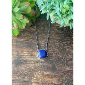 Collier vintage Navajo en lapis-lazuli et or 14K/18K, 100% fait main avec une chaîne tendance - Product Image 1