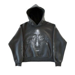 Sweat à capuche double couche en éponge française délavé au soleil sérigraphié avec logo zippé pour hommes à vendre - Product Image 6