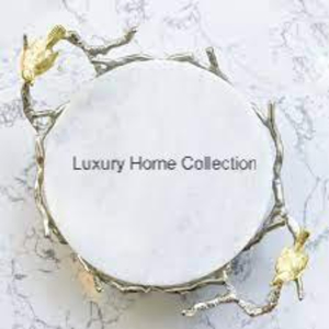 Plateau en marbre blanc décoratif rond de vente chaude fantaisie avec poignée en métal pièce maîtresse de table plaquée couleur or pour fournitures d'hôtel - Product Image 6