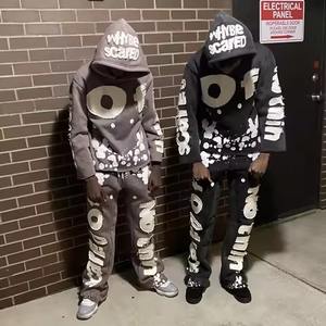 Ensemble survêtement unisexe à capuche surdimensionné et survêtement imprimé personnalisé pour la salle de sport, la maison ou le voyage Ensemble de sweat à capuche unisexe en coton lourd - Product Image 3