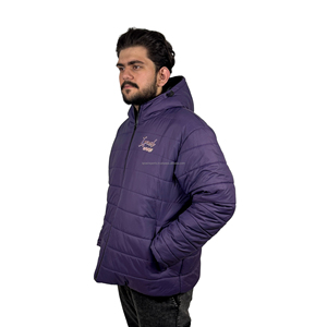 Vente en gros Veste chaude en coton avec capuche col montant Design de couleur unie Veste d'hiver en duvet pour homme de haute qualité pour homme - Product Image 3