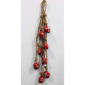 Hand Painted Indian 4 Metal <b>Bell</b> Hanging <b>Chime</b> Decorative Patio Garden Ornament with Rope Outdoor Hanging Decoration - Product Image 5