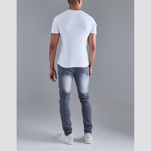 กางเกงยีนส์ทรงหลวมของผู้ชายทรงสตรีทแวร์แนวสตรีทของผู้ชายทรงหลวมแฟชั่นออกแบบได้ตามต้องการ - Product Image 6