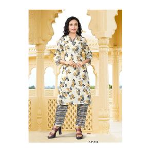 Kurta ชุดด้านล่างพิมพ์ลายผ้าฝ้ายแท้สำหรับผู้หญิงชุดสวมใส่ทุกวัน - Product Image 1