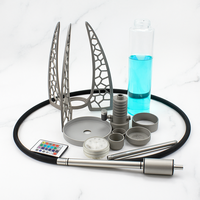 Ensemble de chicha en acier inoxydable 304 laqué, design moderne en verre transparent, motif nid d'abeille, fourniture d'usine OEM