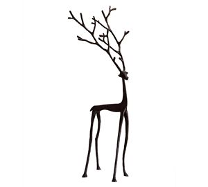 Sculpture de cerf en aluminium décorée, moderne et écologique, de qualité supérieure, finition noire, taille moyenne, décoration de table - Product Image 2