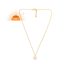 Hot Selling Sterling Silver 18K <b>Gold</b> Plated Natural <b>Pearl</b> Set Pendant <b>Necklace</b> Demi Fine Jewelry For Women Gift For Her - Product Image 4