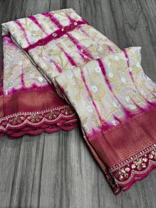 Diseñador indio Sari amantes de la moda último estampado tradicional Sari blusa exclusiva ropa de fiesta de lujo ropa de fiesta ropa de novia - Product Image 2