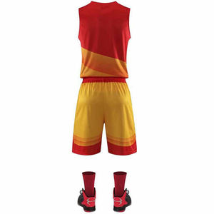 Ensemble d'uniformes de basketball personnalisés pour hommes – Débardeur sans manches, couleur unie, anti-humidité, respirant, grande taille, polyester, taille élastique - Product Image 6