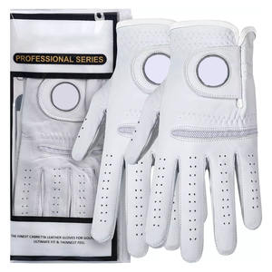 Venta caliente Guantes blancos Golf Cabretta Guante de golf personalizado antideslizante de alta calidad Cuero sintético completo - Product Image 1