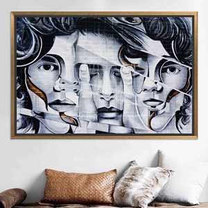 Lienzo Impreso Moderno: Elegante Decoración de Pared con Arte de Grafiti, Lienzo con Marco Dorado - Product Image 1