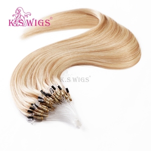 KSWIGS ต่อผมคุณภาพสูงแบบเคราตินไมโครริง เนื้อผมตรง แบบเทปอิน ผมแท้ 100% เรมี่เวอร์จิ้นจากจีน แบบเส้นเดี่ยว - Product Image 1