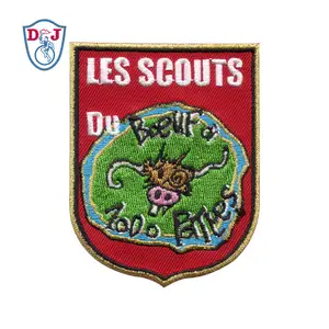 Custom Iron On Stitched Border Emblem Badge Uniform Patches Embroidered Patch For Clothing