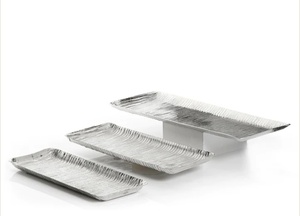 Accueil Hôtel Restaurant Alimentaire Finition nickelée avec plateau de service martelé Vaisselle Plat de service des aliments Plateau de service - Product Image 4