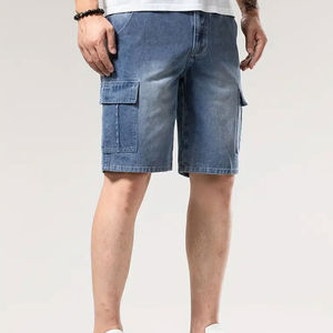 Shorts d'été pour hommes 2026 personnalisés, élégants, 100 % coton imprimé, motif Hip Hop, en jean premium délavé et vieilli - Product Image 1